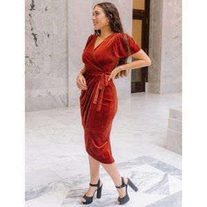 Ivy City Co Rust Midi Dress